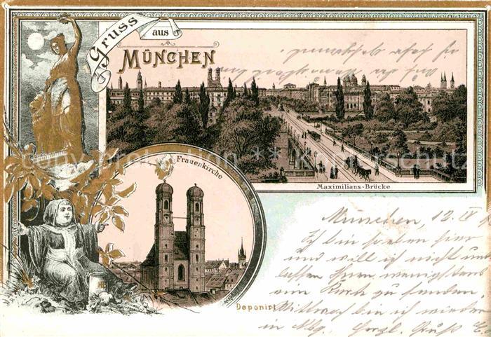 Muenchen Bayern Frauenkirche Maximilians-Bruecke
