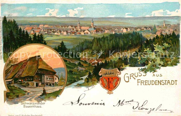 FREUDENSTADT BW Schwarzwaelder Bauernhaus Kuenstlerkarte