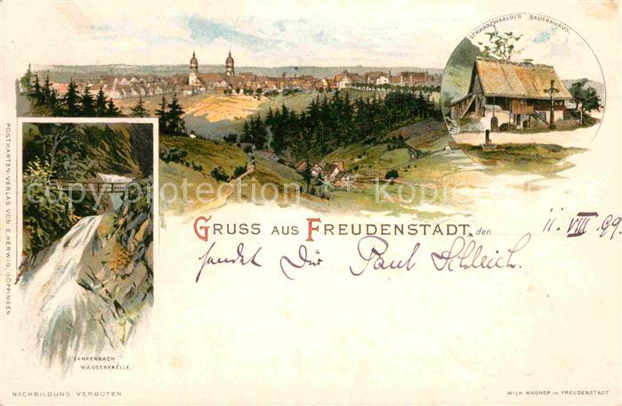 FREUDENSTADT BW Schwarzwaelder Bauernhaus Sankenbach-Wasserfaelle