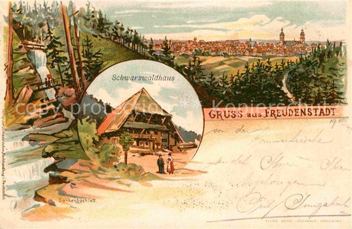 FREUDENSTADT BW Schwarzwaldhaus Sankenbachfall