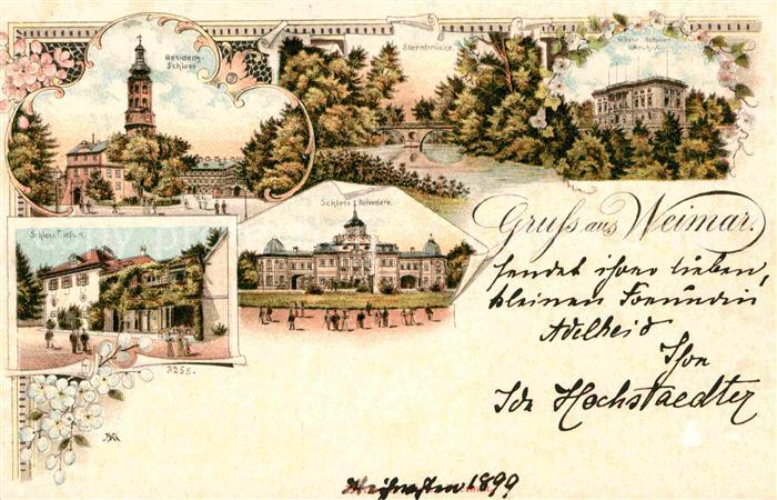 Weimar Thueringen Schloss Belvedere Residenz-Schloss Sternbruecke Goethe-Schille