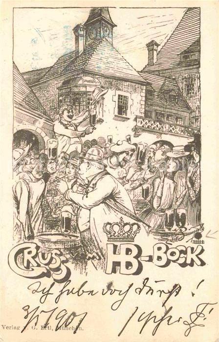 Muenchen Bayern Hofbraeuhaus bock Kuenstlerkarte