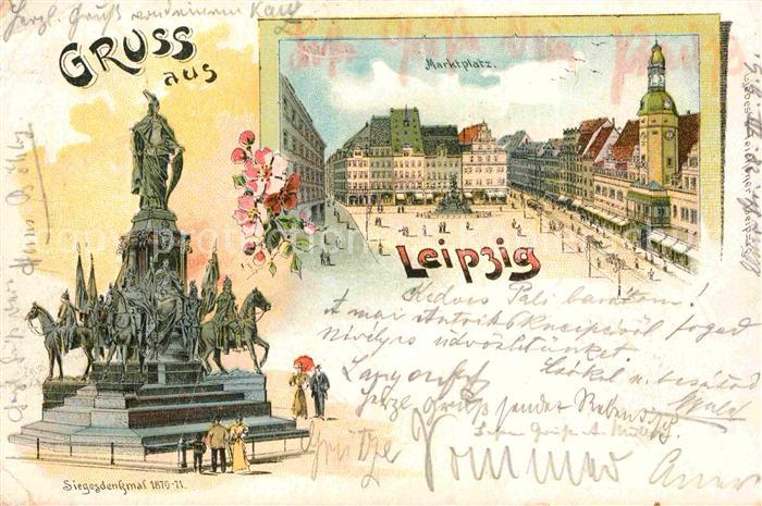 LEIPZIG Sachsen Marktplatz Siegesdenkmal