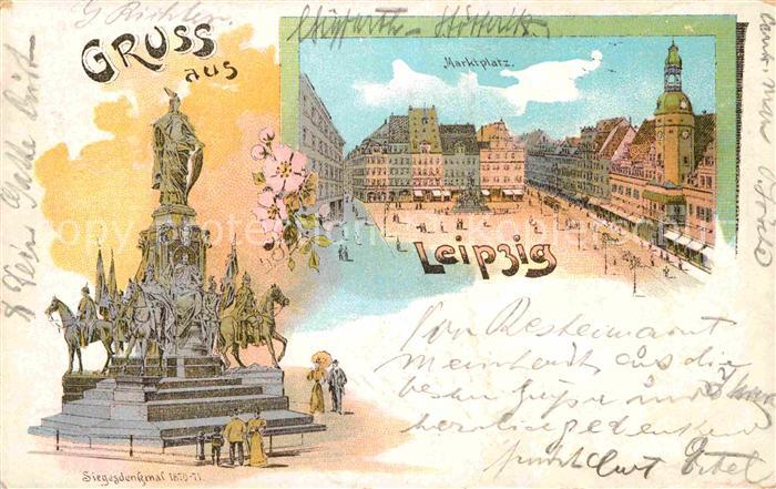 LEIPZIG Sachsen Marktplatz Siegesdenkmal