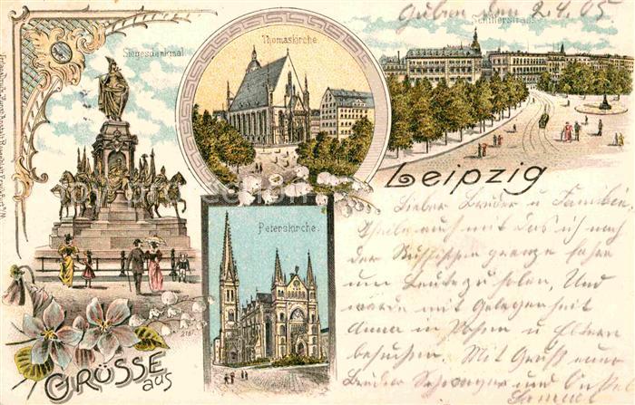 LEIPZIG Sachsen Peterskirche Siegesdenkmal Thomaskirche