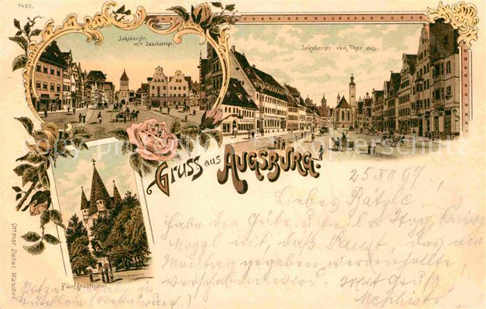 Augsburg Jakoberstr Jakobertor Fuenfgradturm