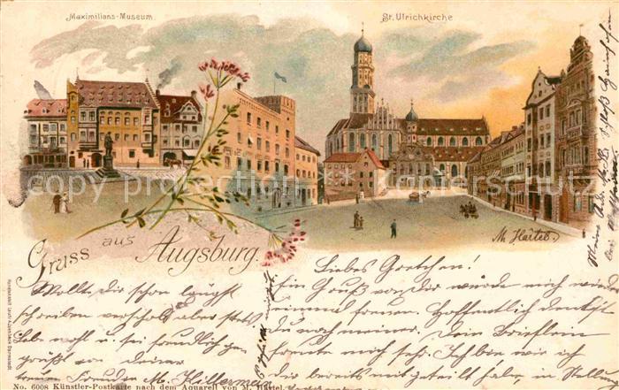 Augsburg Maximilian-Museum St. Ulrichkirche Kuenstlerkarte