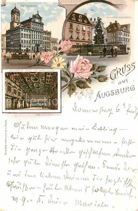 Augsburg Herkulesbrunnen Rathaus Goldner Saal