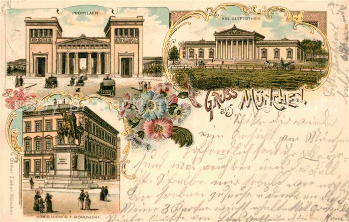 Muenchen Bayern Kgl. Glyptothek Propylaen Koenig Ludwig I. Monument
