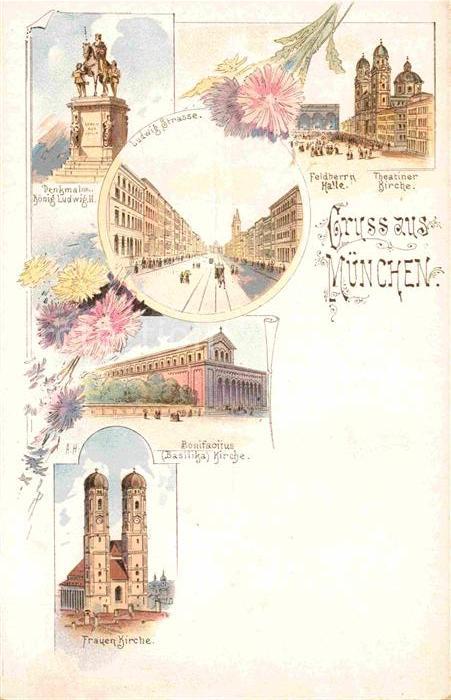 Muenchen Bayern Ludwig Strasse Frauenkirce Theatinerkirche