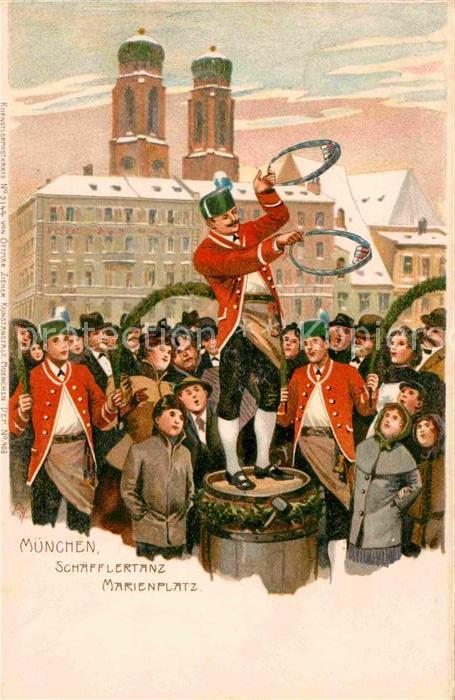 Muenchen Bayern Schaefflertanz Marienpaltz