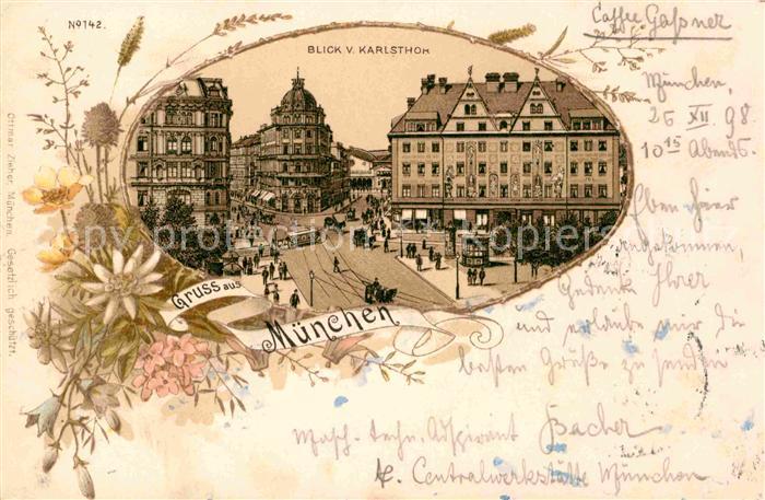 Muenchen Bayern Blick vom Karlstor