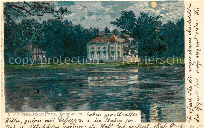 Muenchen Bayern Nymphenburger Park Kuenstlerkarte Fritz Bergen