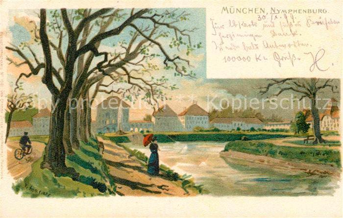 Muenchen Bayern Nymphenburg Kuenstlerkarte