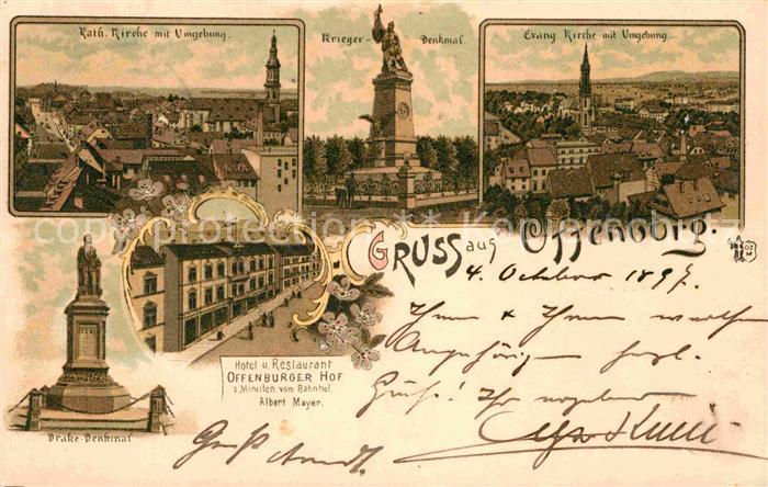 Offenburg Evangelische Katholische Kirche Kriegerdenkmal