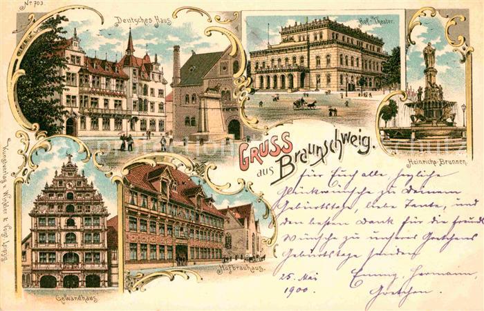 BRAUNSCHWEIG  CITY Deutsches Haus Hof-Theater Heinrich-Brunnen