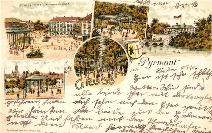 Bad Pyrmont Stahltrinkhalle Brunnenplatz Schloss