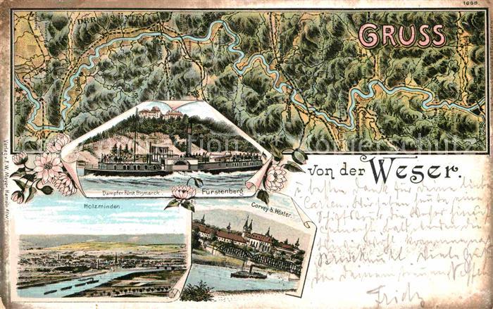Corvey Dampfer Fuerst Bismarck Fuerstenberg Holzminden