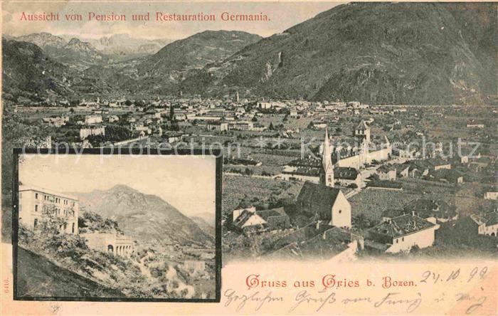 Gries-Quirein Bozen Blick von Pension Germania