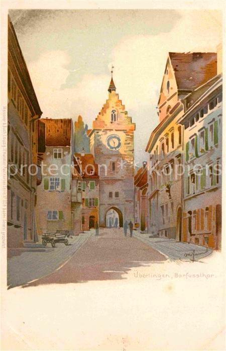 ueberlingen Bodensee Barfussthor Kuenstlerkarte