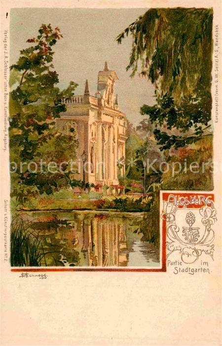 AUGSBURG  CITY Stadtgarten Kuenstlerkarte H. Schnegg