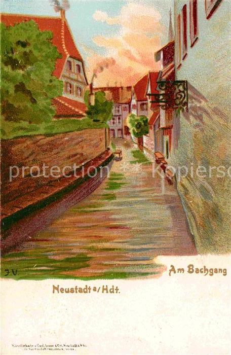 Neustadt Haardt Am Bachgang Kuenstlerkarte J.V.