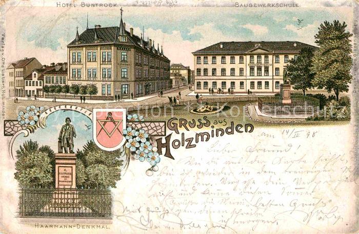 Holzminden Weser Baugewerkschule Hotel Buntrock Haarmann-Denkmal