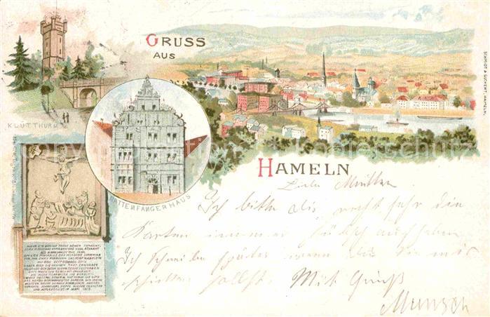 Hameln Weser Kluetturm Rattenfaengerhaus