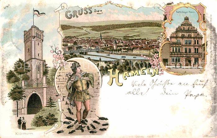 Hameln Weser Rattenfaengerhaus Kluetturm