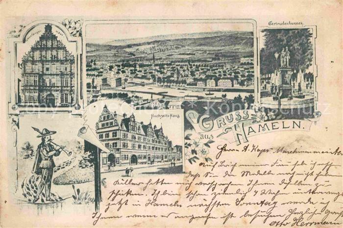 Hameln Weser Gertrudenbrunnen Hochzeitshaus Rattenfaengerhaus