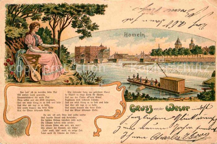 Hameln Weser Bruecke Faehre Weserlied