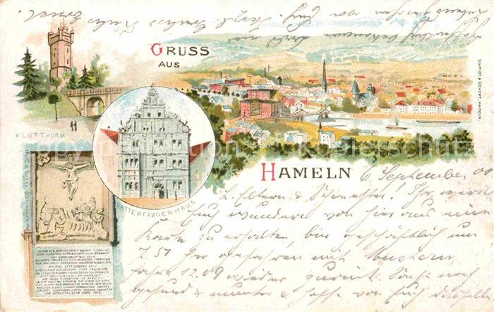 Hameln Weser Rattenfaengerhaus Kluetturm