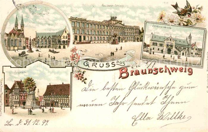 BRAUNSCHWEIG  CITY Altstadtmarkt Residenz-Schloss Dankwarderode