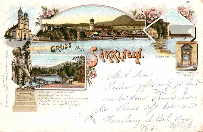 Bad Saeckingen Bergsee Scheffelturm Grabmal d.Trompeter v. Saeckingen
