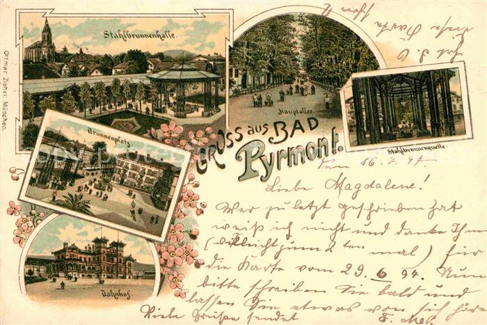 Bad Pyrmont Stahlbrunnenhalle Quelle Hauptallee Bahnhof