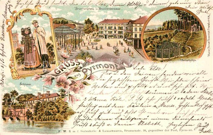 Bad Pyrmont Dunsthoehle Brunnenstrasse Schloss Tracht