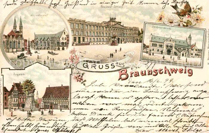 BRAUNSCHWEIG  CITY Altstadtmarkt Burgplatz Residenz-Schloss