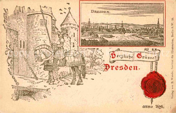 DRESDEN Elbe Pferd Ritter