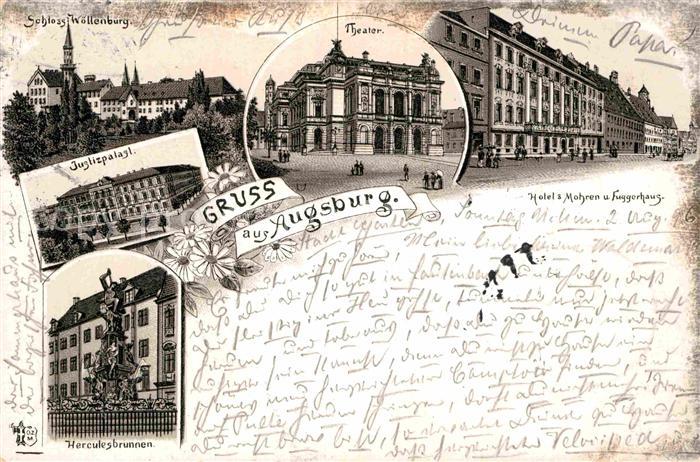 Augsburg Justizpalast Herculesbrunnen Theater