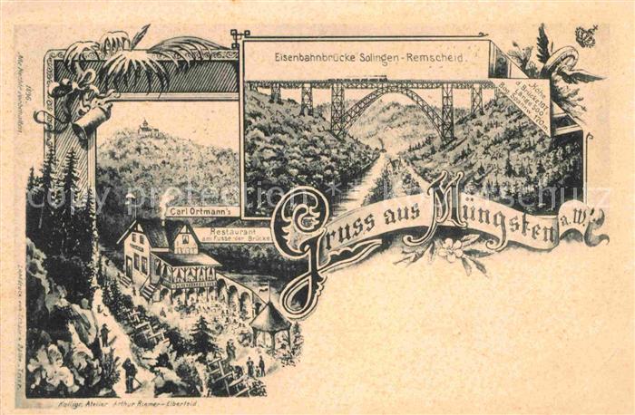 Muengsten Carl Ortmann's Restaurant Eisenbahnbruecke Solingen-Remscheid