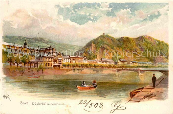 Bad Ems Baederlei Kurhaus Litho