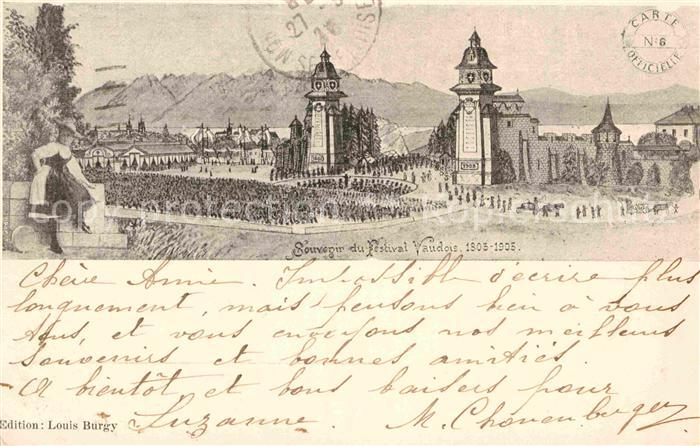 Lausanne VD Festival Vaudois 1803-1903