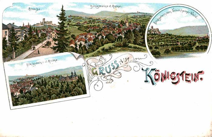Koenigstein Taunus Strasse Litho