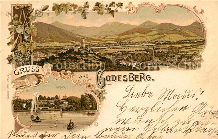 Bad Godesberg Kurpark Litho