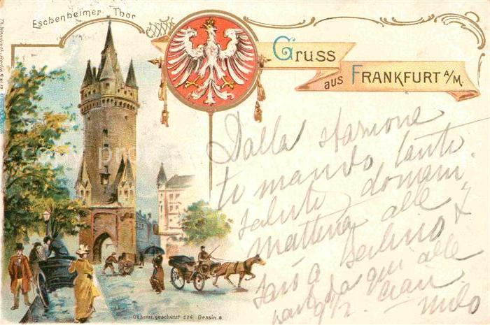 Frankfurt Main Eschenheimer Tor Litho