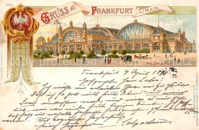 Frankfurt Main Hauptbahnhof Litho