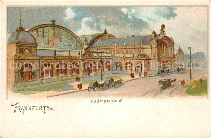 Frankfurt Main Hauptbahnhof Litho