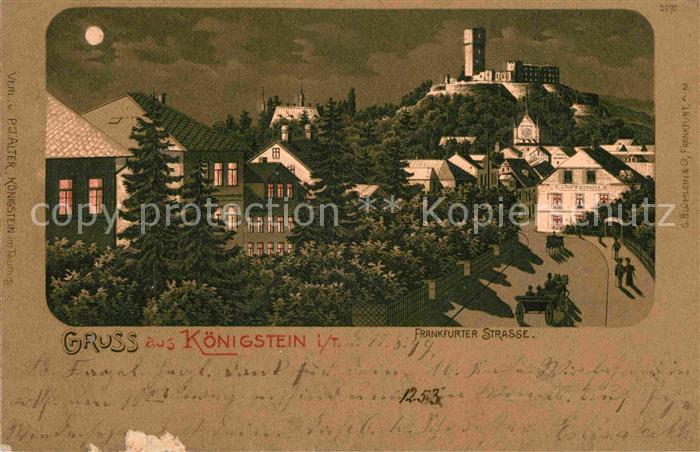 Koenigstein Taunus Frankfurter Strasse Litho