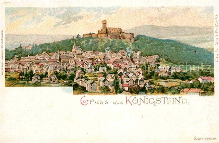 Koenigstein Taunus Burgruine Litho