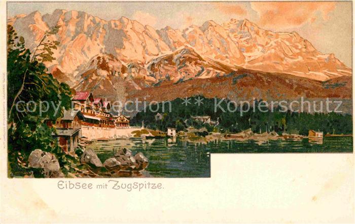 Eibsee Hotel Zugspitze Litho